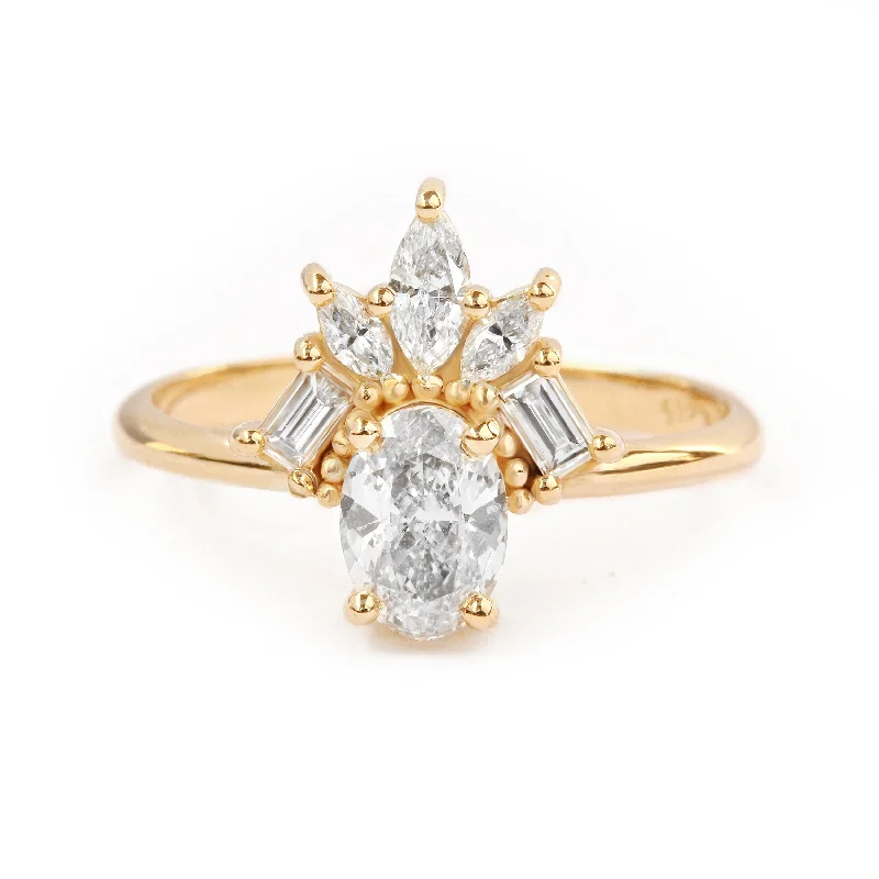 Oval DiamondUnique Art Deco 1 Carat Engagement Ring "Gatsby"  ♥