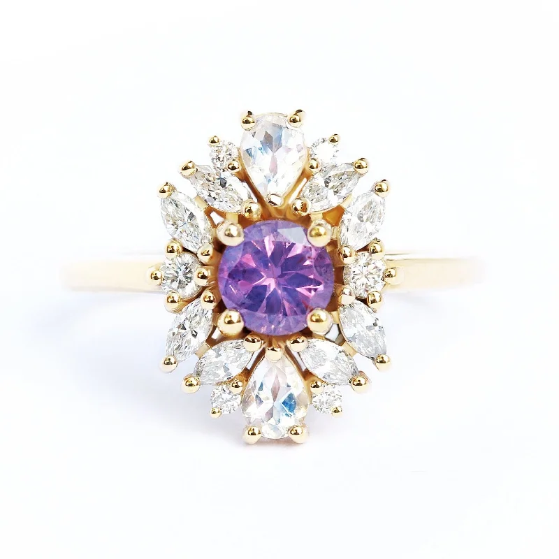 Lavender sapphire engagement ring, Odisea